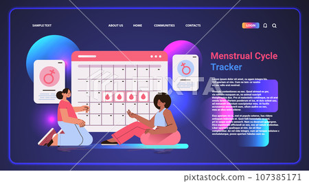 woman checking her menstrual calendar period blood month female health and healthcare concept horizontal copy space 107385171