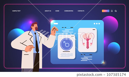man gives lecture about sexual health education contraceptive methods contraception and reproduction system human sexuality concept 107385174