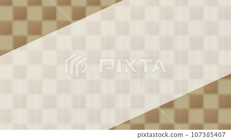 Checkered pattern background illustration [brown] [16:9] 107385407