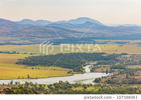Daytime landscape of the Wichita Mountains National Wildlife Refuge 107386061