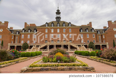 Overcast view of the Student Union of Oklahoma State University 107386078
