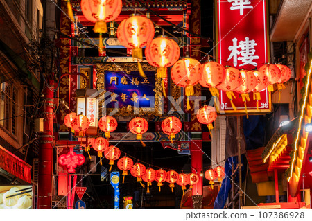 "Kanagawa Prefecture" Yokohama Chinatown · night view "Kanagawa Prefecture" Yokohama Chinatown · night view 107386928