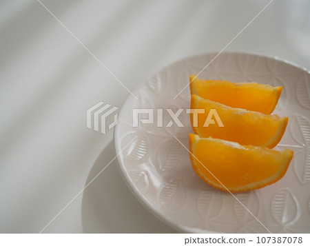 Hime Madonna (cut) on a white plate 107387078