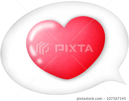 red heart on white 107387145