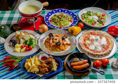 Italian family set menu 107387409