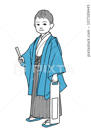 Shichigosan illustration of children in Japanese clothing 107389445