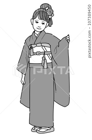 七五山日服兒童插畫 七五山日服兒童插畫 107389450