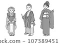 Shichigosan illustration of children in Japanese clothing 107389451