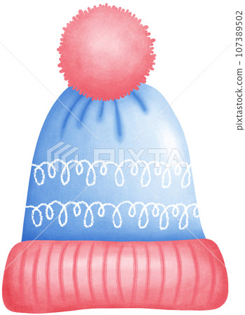 watercolor cute winter knit hat 107389502