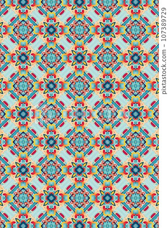 Ethnic boho seamless pattern. Patchwork texture. Weaving. Traditional ornament. Tribal pattern. Folk motif. Can be used for wallpaper, textile, wrapping, web page background. 107389729