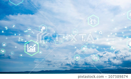 Blue sky and environmental image Climate change Global warming 107389874