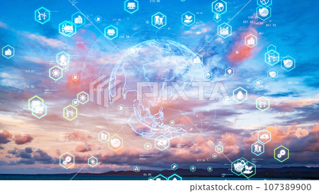 Blue sky and environmental image Climate change Global warming 107389900