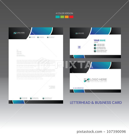 letterhead and business card design letterhead and business card design 107390096