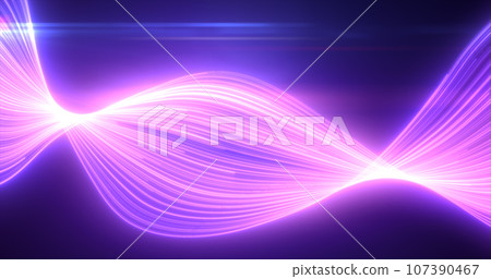Abstract purples glowing flying waves from lines energy magical background Abstract purples glowing flying waves from lines energy magical background 107390467