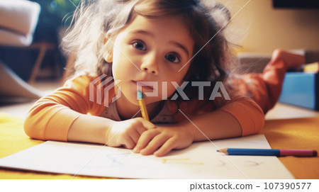 認真學習的女孩 AI 生成圖像 107390577