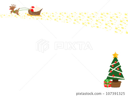 Cute Christmas frame illustration background material [Horizontal] [A4] 107391325