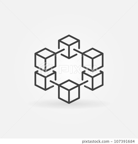 Blockchain vector line concept icon or logo Blockchain vector line concept icon or logo 107391684