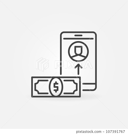 Money with Smartphone vector Online Corruption concept line icon Money with Smartphone vector Online Corruption concept line icon 107391767