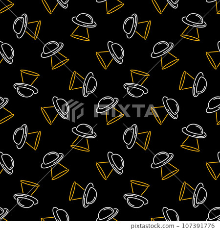 Flying Disc vector UFO concept line seamless background or pattern Flying Disc vector UFO concept line seamless background or pattern 107391776