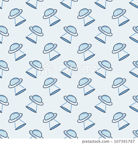 UFO Extraterrestrial Spacecraft vector concept creative seamless pattern 107391787