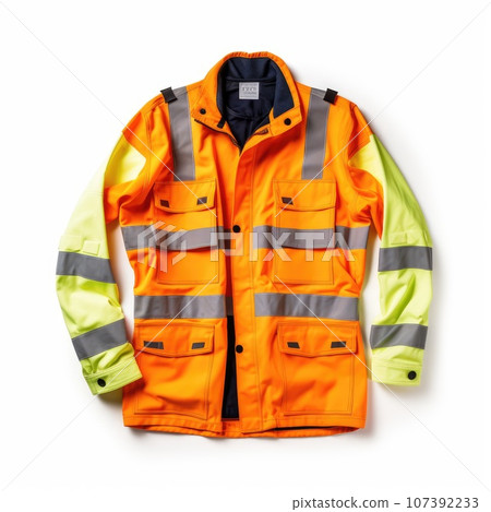 Reflective work jacket isolated on white background 107392233