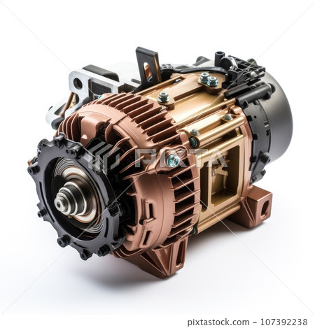 Electric motor on white background Electric motor on white background 107392238