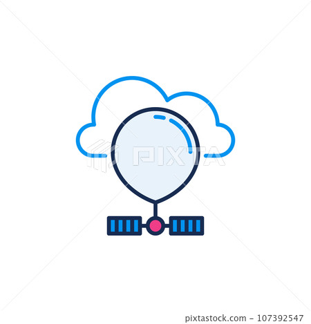 Spy Radiosonde in Cloud vector concept colored icon or symbol 107392547