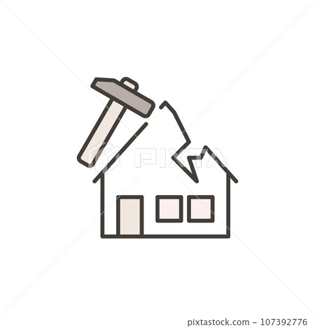 Roof Repair and Installation vector House concept colored icon 107392776