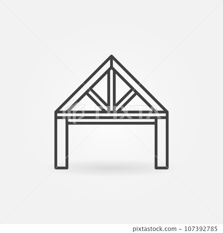 Roof Truss System vector concept minimal linear icon Roof Truss System vector concept minimal linear icon 107392785