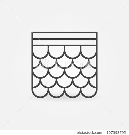 Soft Roof vector concept thin line icon or sign Soft Roof vector concept thin line icon or sign 107392795