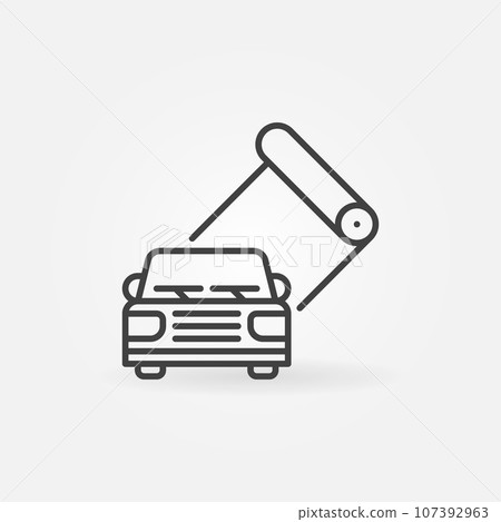 Car Vinyl Film Wrapping vector concept outline icon or sign 107392963