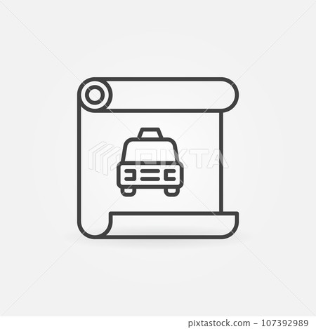 Taxi Wrapping vector concept thin line icon or sign Taxi Wrapping vector concept thin line icon or sign 107392989
