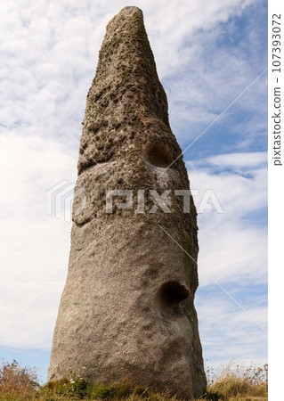 Menhir Cam Louis - megalithic monument in Brittany Menhir Cam Louis - megalithic monument in Brittany 107393072