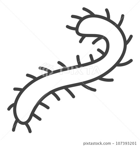 Danger Bacteria vector concept thin line icon or sign 107393201