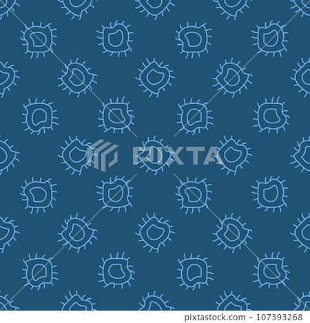 Dangerous Microbe vector concept blue line seamless pattern 107393268
