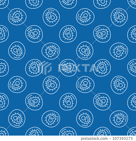 Microbe vector concept blue thin line seamless pattern Microbe vector concept blue thin line seamless pattern 107393273