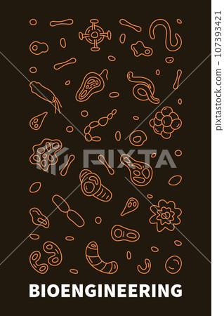 Bioengineering vector Science concept outline vertical banner - Bio Engineering illustration 107393421