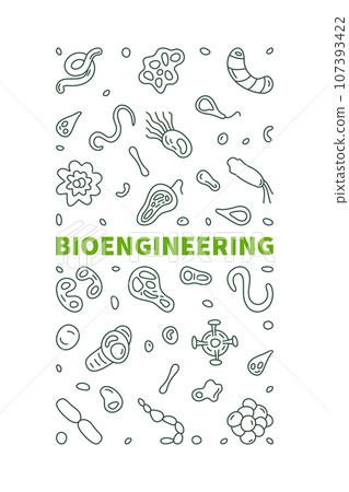 Bioengineering vector Science concept outline vertical banner - Bio Engineering illustration Bioengineering vector Science concept outline vertical banner - Bio Engineering illustration 107393422
