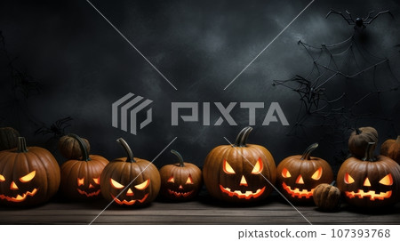 Halloween pumpkin on dark background Halloween pumpkin on dark background 107393768