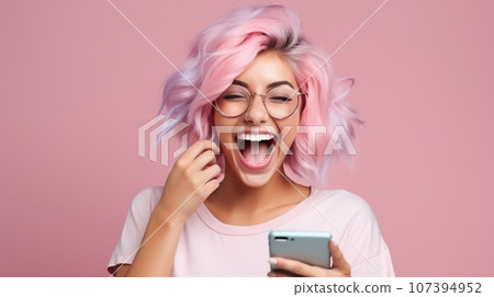 Happy stylish girl  107394952