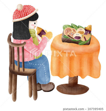 woman with sweet potato woman with sweet potato 107395405