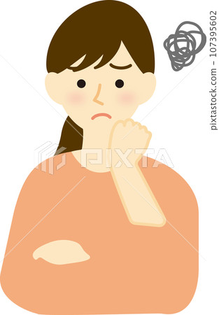 A worried woman with a troubled face A worried woman with a troubled face 107395602