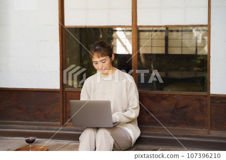 Portrait of a woman working Portrait of a woman working 107396210