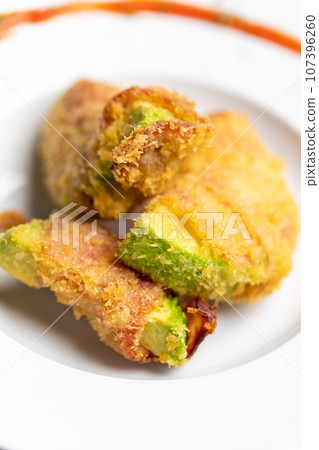 fried avocado and bacon fried avocado and bacon 107396260