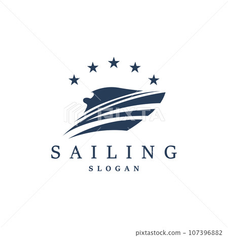 Simple Sailboat Logo Design, Symbol Vector Template 107396882