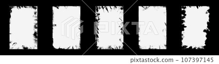 Vintage photo frame grunge and textured brush strokes. paper overlay, posters or collages. Flat vector illustration isolated 107397145