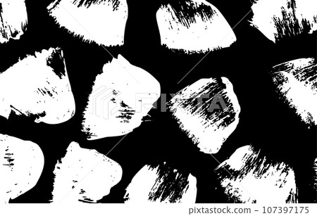Rough grunge paintbrush strokes and smears with roller swoosh. Black elements emphasize the rugged texture. Flat vector illustration isolated on white background. Rough grunge paintbrush strokes and smears with roller swoosh. Black elements emphasize the rugged texture. Flat vector illustration isolated on white background. 107397175