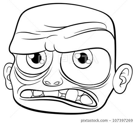 Grumpy Old Man Cartoon Illustration Outline Grumpy Old Man Cartoon Illustration Outline 107397269