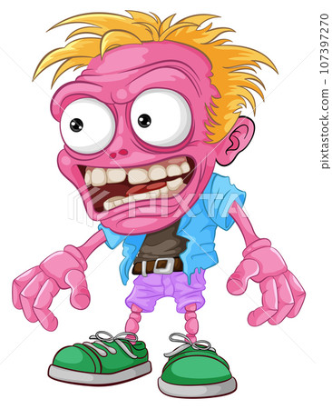 Creepy Scary Bald Zombie Monster Man Cartoon Creepy Scary Bald Zombie Monster Man Cartoon 107397270