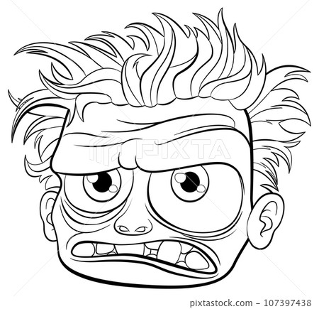 Old Grumpy Man Cartoon Outline Illustration 107397438